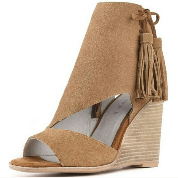 Jeffrey Campbell Shoes - Jeffrey Campbell Palmyra Tan Suede Tassel Wedge